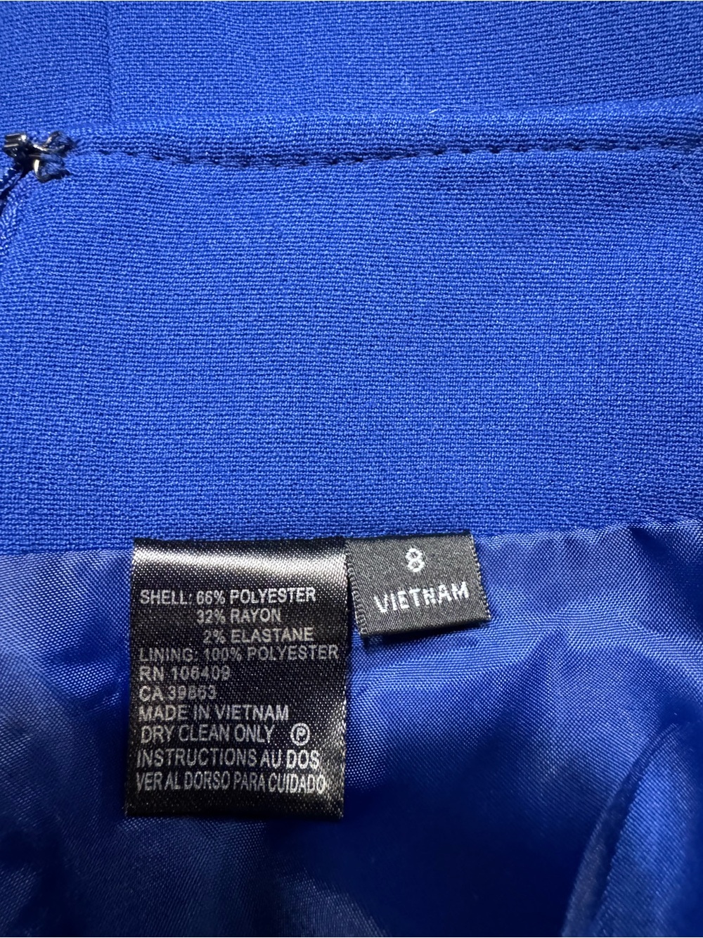 Chic Cobalt Blue Pencil Skirt - Tailored Office Essential - Picture 5 of 7